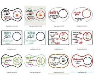 Stickserie ITH - Mug Rug 23x Freche Sprüche